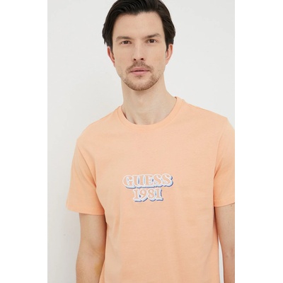 Guess Памучна тениска Guess в оранжево с апликация (M3GI30.K8FQ4)
