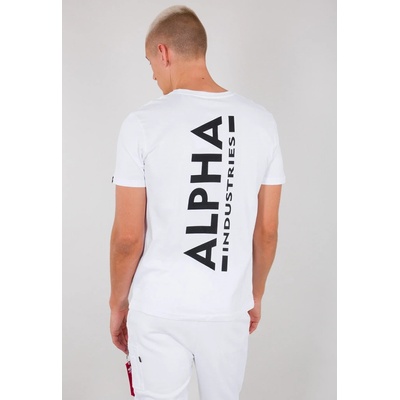 Alpha Industries Backprint T white tričko pánske biele
