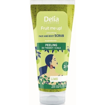 Delia Cosmetics Fruit Me Up! Скраб за лице и тяло, лайм, 200 ml