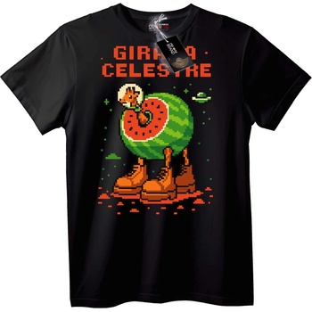 NOONEBRAND Тениска Космическа жирафа пиксел арт - 2XL, Black