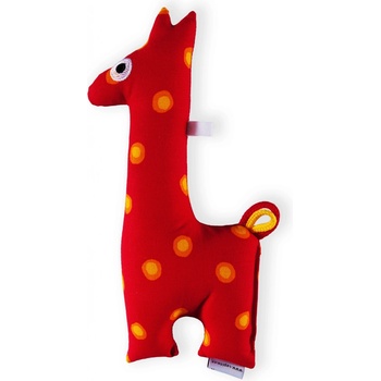 Šapitó Žirafa malá červená žl. puntík chrastítko