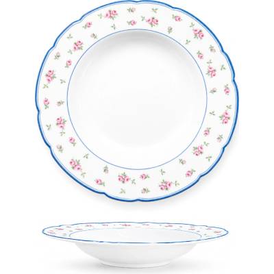 Thun 1794 Rose hluboký talíř s dekorem růžička porcelánový