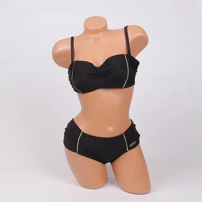 Бански в черно с тънък златист кант - чашка b