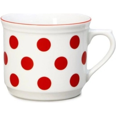 THUN 1794 Hrnek porcelánový vařák červený puntík 630 ml – Zboží Dáma