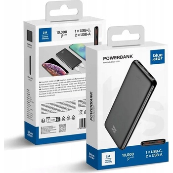 Blue Star 10000 mAh Power Bank 2A USB черен