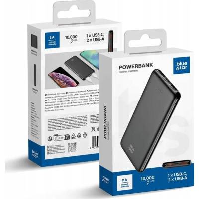 Blue Star 10000 mAh Power Bank 2A USB черен