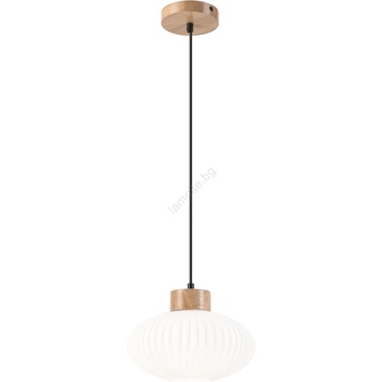 LAMKUR Пендел HARMONY 1xE27/15W/230V Ø 25 см бял/дъб (LA53486)