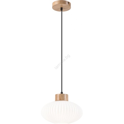 LAMKUR Пендел HARMONY 1xE27/15W/230V Ø 25 см бял/дъб (LA53486)