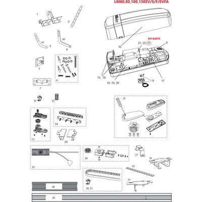 041A4035 motor 24 V DC, LM130EV/F/S