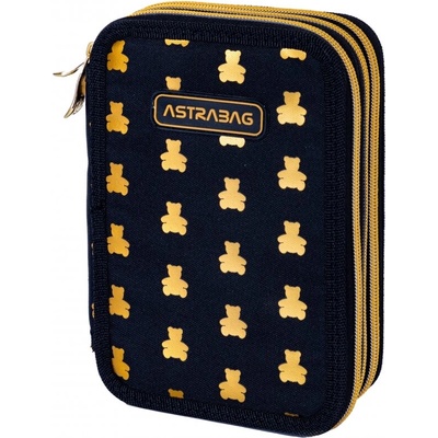 Троен несесер с аксесоари astrabag Златни мечета, Аc31, 20, 5 х 13 х 6 см (as503024053)