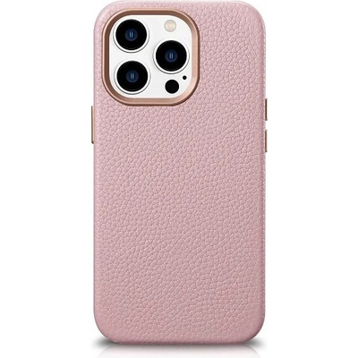 ICARER Magsafe Калъф от Естествена Кожа за iPhone 14 Pro Max, iCarer Leather Case, Розов (WMI14220712-PK)