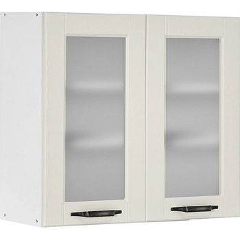 Matis Кухненски шкаф горен с две витрини contempo v80/s бежов