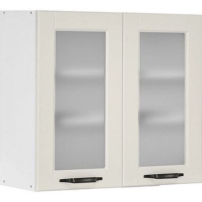 Matis Кухненски шкаф горен с две витрини contempo v80/s бежов