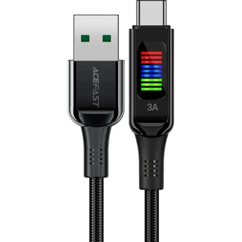 ACEFAST Кабел Acefast C7-04, USB-A към USB-C, 60W, 1.2m, с дисплей, черен (C7-04)