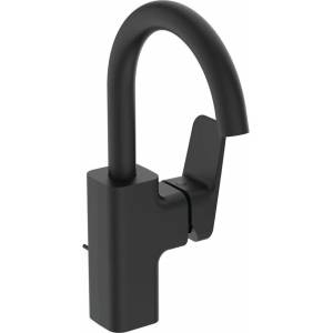 Ideal Standard Висок смесител за умивалник Ideal Standard Ceraplan 280, матово черен, с метален изскачащ клапан (BD235XG)