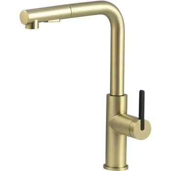 Deante Полша Златен смесител за кухня, изтеглящ се чучур, 2 вида струя - Momi BG