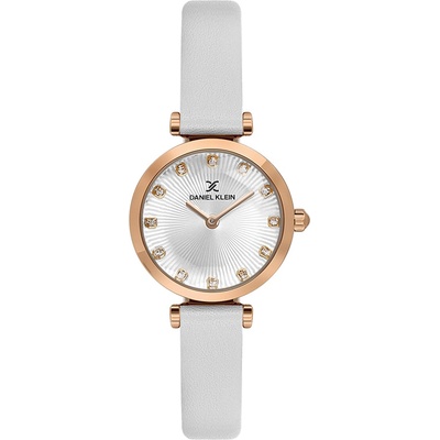 Daniel Klein DK. 1.13919-6 - Дамски, Кварц, 37mm, Бяла кожа, Кристали, 3 ATM - Premium