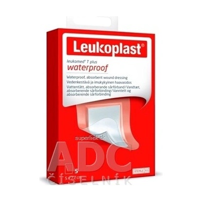 LEUKOPLAST LEUKOMED T PLUS absorpčná náplasť na rany, vodeodolná, 5x7,2 cm, 1x5 ks