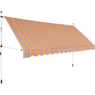 PETRASHOP Ručně zatahovací markýza 400 cm žluto-modré pruhy