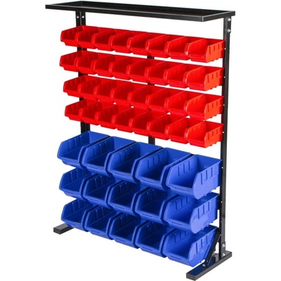 AHProfi Kovový regál s plastovými boxami 47 ks - SBRF3447