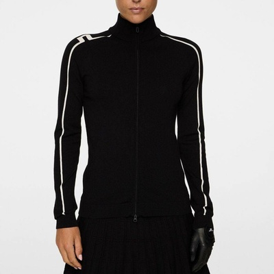 J.Lindeberg Aubree Knitted Zip Sweater Black