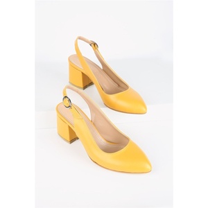 Moda Trend Дамски ежедневни обувки с ток - Горчица #328579 (328579_Горчица)