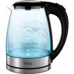 Voltz Електрическа кана Oliver Voltz OV51230AD, 1500W, 1.8 л, Стъклен корпус, 360° основа, Инокс/черен Електрически кани