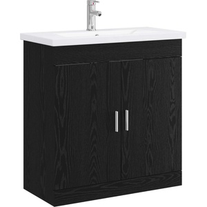 vidaXL Комплект мебели за баня Черен дъб 81 x 40 x 84, 5 см (3404359)