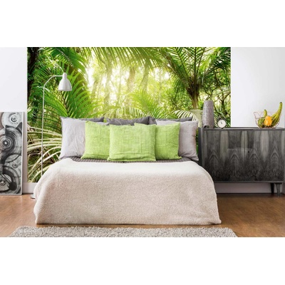 DIMEX ART Самозалепваща се флизелинова фототапета зелени листа в джунглата 375 x 250 см