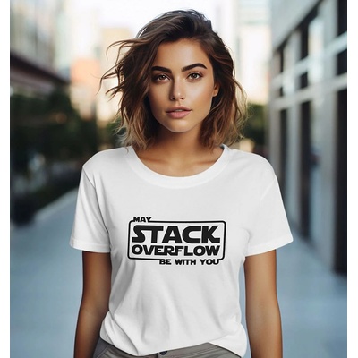 Bullshirt.sk Dámske tričko Stack Overflow Biela