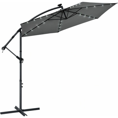 ZahradnyNabytok.org LED slnečník Brazília 300 cm tmavošedý