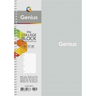 SHKOLYARYK Spirálový sešit Genius čtverečkovaný B5 B5 080 6800K