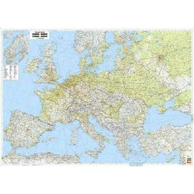 nástěnná mapa Evropa - 1:3,5 mil., fyz., lišta, 120x85 cm