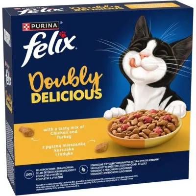 FELIX Doubly Delicious гранули за котки с пиле, пуешко 270 г