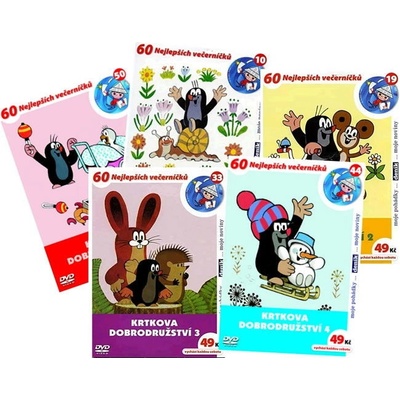 Krtek a raketa+Krtek a kalhotky+Krtkova dobrodružství 1.-5. díl - kolekce DVD
