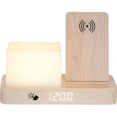 Karlsson Дигитална/настолна аларма с безжично зарядно Retro LED Night Light - Karlsson (KA6079WD)