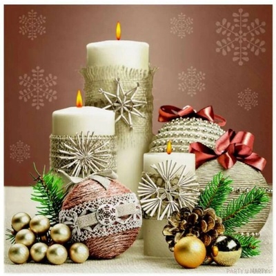 MAKI SLGW 015201 Xmas Eco Composition servítky 3V vianočné 20ks 33x33cm