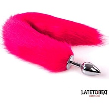 LateToBed BDSM Line Anal Plug With Tail Hot Pink