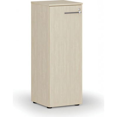 Primo Nízká kancelářská skříň s dveřmi WOOD, 1087 x 400 x 420 mm, bříza – Sleviste.cz