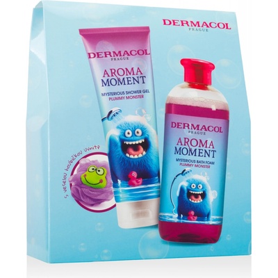 Dermacol Aroma moment Plummy monster - Sprchový gél 250 ml, Pena do kúpeľa 500 ml a darček