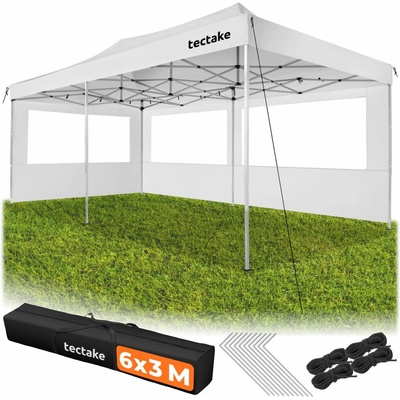 tectake Viola 3x6 m, hliník, 3 boční stěny bílá