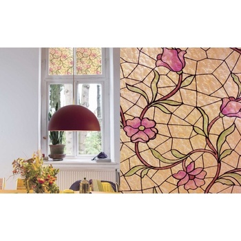 Patifix Фолио за стъкло цветя в бежово - ширина 45 см