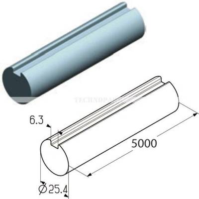 TSS-5000 - torzní hřídel - plná s drážkou pr. 25,4 mm
