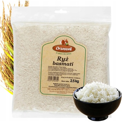 Orzeszek Basmati ryža biela dlho zrnitá long extra prírodná 2,5 kg