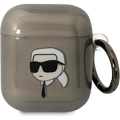 Karl Lagerfeld Кейс Karl Lagerfeld KLA2HNIKTCK за AirPods 1/2, черен / черен, Karl`s Head (KF001567-0)