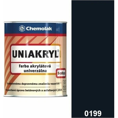 CHEMOLAK UNIAKRYL S2822 0199-čierna 0,75l