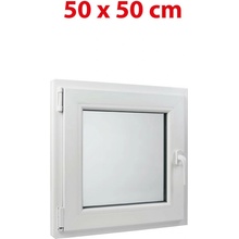 Okna hned Aplast 60 Plastové okno 50 x 50 cm otevíravě-sklopné levé bílé pro vedlejší prostory