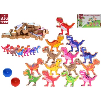 Mikro trading Big Tree dinosaurus jenga/puzzle 16 ks dinosaurů 8 cm