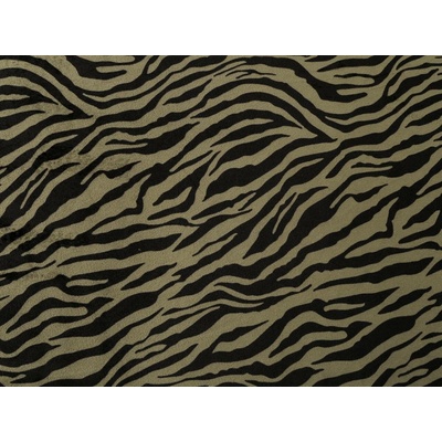 Prima-obchod Samet imitace zvířecí kůže zebra, barva 2 (150 cm) zelená khaki