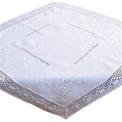 Raebel Vyšívaný biely obrus 6937 biela Bavlna/Viskóza 85x85 cm